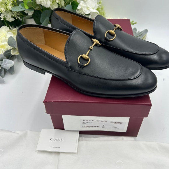 Men’s Gucci JORDAAN leather horse bit loafers size 11 fits 12 US made in Italy main image 11
